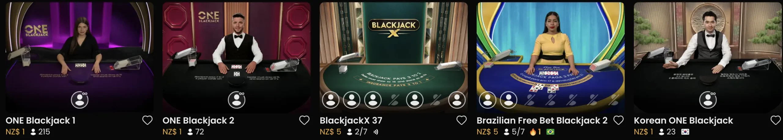 Play live casino games at Casino Classic.