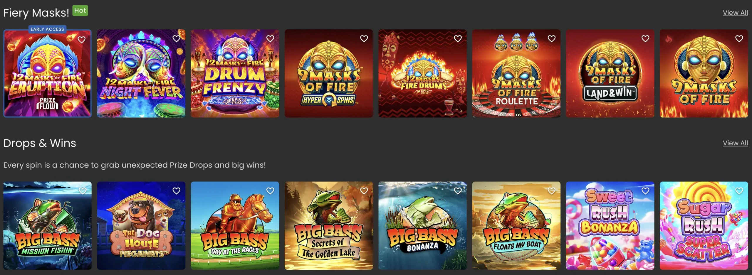 Casino Classic games variety.